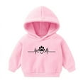 thumbnail image 1 of SGFCWSX Girls Oversized Sweatshirt Kids Fleece Lined Casual Hoodie Cute Print Top Pink Size 3 Years, 1 of 2