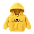 thumbnail image 1 of SGFCWSX Girls Oversized Sweatshirt Kids Fleece Lined Casual Hoodie Print Cute Top Yellow Size 1 Years, 1 of 2
