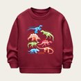 thumbnail image 1 of SGFCWSX Girls Oversized Sweatshirt Print Fleece Lined Pullover Top Toddler Casual Crew Neck Sweatshirts Red Size 4 Years, 1 of 3