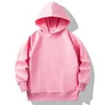 thumbnail image 1 of SGFCWSX Girls Oversized Sweatshirts Toddler Plain Fleece Hoodie Long Sleeve Casual Pullover Top Pink Size 5-6Years, 1 of 2