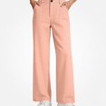 thumbnail image 1 of SGFCWSX Girls Pants, Classic Straight Leg School Uniform Trousers with Button Closure for Daily Wear Pink Size 12, 1 of 8