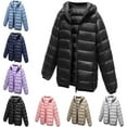thumbnail image 1 of SGFCWSX Girls Windbreaker Jacket with Hood Kids Puffer Coat Lightweight Warm Jackets Black Size 6-8 Years, 1 of 4