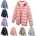 thumbnail image 1 of SGFCWSX Girls Puffer Jacket with Hood Kids Windbreaker Coat Warm Lightweight Jackets Pink Size 8-10 Years, 1 of 9