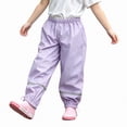 thumbnail image 1 of SGFCWSX Girls Rain Pants, Waterproof Windproof Loose Fit Elastic Waist Lightweight Reflective Strips Outdoor Mud Pants for Outdoor Purple Size 12M, 1 of 9