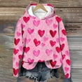 thumbnail image 1 of SGFCWSX Girls Relaxed Fit Hoodie, Kids Soft Comfortable Heart Print Pullover Sweatshirt for Casual Daily Wear Multicolor Size 7-8Years, 1 of 5