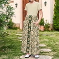thumbnail image 1 of SGFCWSX Girls Short Sleeve Maxi Dress Kids Print Crewneck Summer A-Line Dress with Pockets for Casual Wear Beige Size 11-12 Years, 1 of 8