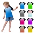 thumbnail image 1 of SGFCWSX Girls Short Sleeve T-Shirt Daily Wear for School, Kids Breathable Tees Raglan Sleeve Casual Gradient Tops Blue Size 5-6 Years, 1 of 10