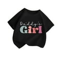 thumbnail image 1 of SGFCWSX Girls Short Sleeve T-Shirt, Kids Breathable Graphic Lightweight Cotton Top, Casual Everyday Wear Black Size 4-6 Years, 1 of 3