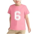 thumbnail image 1 of SGFCWSX Girls Short Sleeve T-Shirt, Kids Breathable Graphic Summer Top, Casual Everyday Tees Pink Size 7-8 Years, 1 of 6