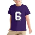 thumbnail image 1 of SGFCWSX Girls Short Sleeve T-Shirt, Kids Breathable Summer Graphic Top, Casual Everyday Tees Purple Size 7-8 Years, 1 of 6