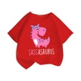 thumbnail image 1 of SGFCWSX Girls Short Sleeve T-Shirt, Kids Casual Print Cotton Crew Neck Top, Daily Summer Tees Red Size 2-4 Years, 1 of 7