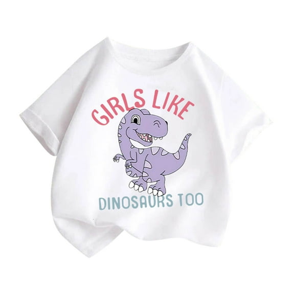 SGFCWSX Girls Short Sleeve T-Shirt, Kids Casual Soft Crew Neck Cotton Top, Daily Summer Tees White Size 8-10 Years