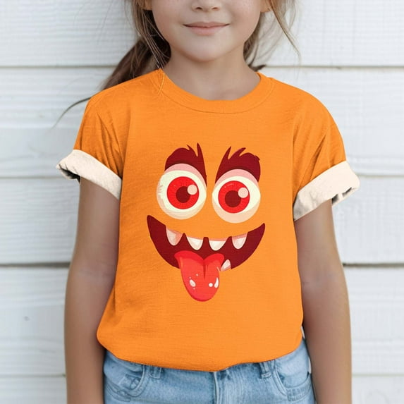 SGFCWSX Girls Short Sleeve T-Shirt, Kids Crew Neck Regular Fit Summer Tops Print Casual Daily Tees Multicolor Size 3-4 Years