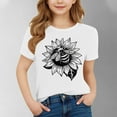 thumbnail image 1 of SGFCWSX Girls Short Sleeve T-Shirt, Kids Graphic Regular Fit Crewneck Summer Tees Casual Everyday Tops White Size 10-11 Years, 1 of 4