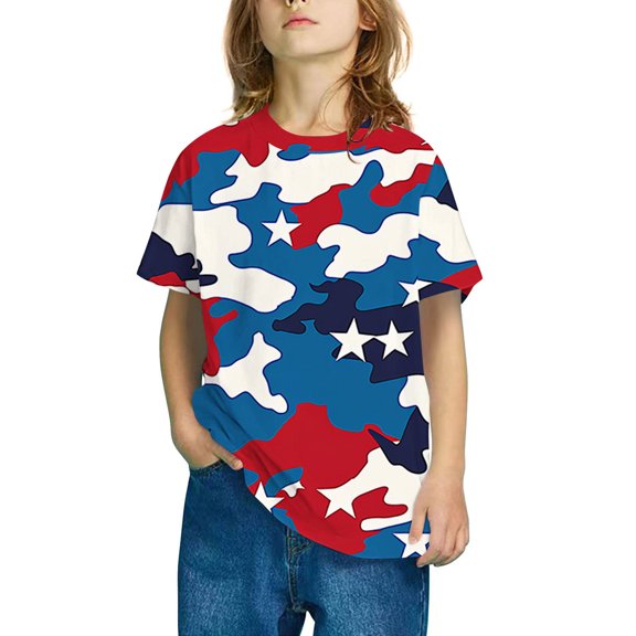 SGFCWSX Girls Short Sleeve T-Shirt Oversized Printed Soft Top for Kids Cotton Casual Tees Multicolor Size 7-8 Years