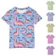 thumbnail image 1 of SGFCWSX Girls Short Sleeve T Shirts, Kids Crewneck Graphic Tees Summer Casual Tops Light Blue Size 9-10 Years, 1 of 7