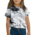 thumbnail image 1 of SGFCWSX Girls Short Sleeve T Shirts, Kids Print Crew Neck Relaxed Fit Tees Summer Casual Tops Black Size 9-10 Years, 1 of 8