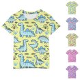 thumbnail image 1 of SGFCWSX Girls Short Sleeve T Shirts, Kids Tees Crewneck Graphic Summer Casual Tops Green Size 7-8 Years, 1 of 7