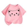 thumbnail image 1 of SGFCWSX Girls Short Sleeve Tops, Kids Cotton Crew Neck Soft Print T-Shirt, Casual Summer Tees Pink Size 8-10 Years, 1 of 8