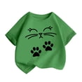thumbnail image 1 of SGFCWSX Girls Short Sleeve Tops, Teens Soft Cotton Graphic Print Crew Neck T-Shirt, Casual Summer Tees Green Size 12-14 Years, 1 of 8