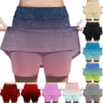 thumbnail image 1 of SGFCWSX Girls Skort Elastic Waist 2 in 1 Kids Quick Dry Gradient Print Mini Skorts for Tennis Golf Active Wear Watermelon Red Size 6 Years, 1 of 7