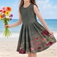 thumbnail image 1 of SGFCWSX Girls Sleeveless Dress Print Crew Neck A-Line Summer Party Dresses for Teens Multicolor Size 13-14 Years, 1 of 6