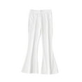thumbnail image 1 of SGFCWSX Girls Slim Pants Flare Casual High Waist Trousers for Kids Yoga Stretch Pant White Size 7 Years, 1 of 7