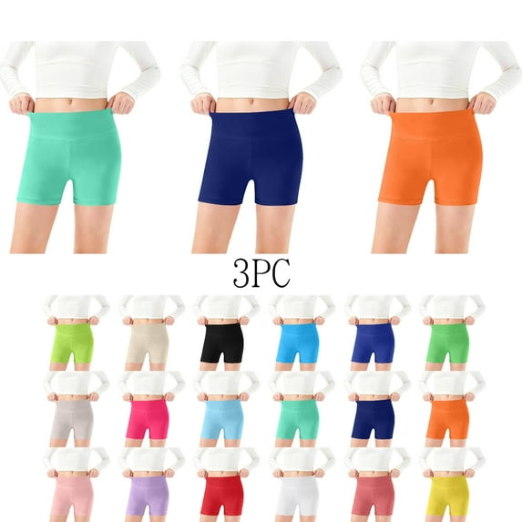 SGFCWSX Girls Stretch High Waisted Biker Shorts, Kids Breathable Safety Comfort Soft Under Shorts for Summer Workout Size 5-6 Years