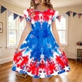 thumbnail image 1 of SGFCWSX Girls Summer Dresses 4th of July American Flag Patriotic Ruffle Sleeve Casual Tiered A-Line Kids Dress Multicolor Size 7-8 Years, 1 of 8