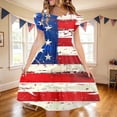 thumbnail image 1 of SGFCWSX Girls Summer Dresses 4th of July American Flag Patriotic Ruffle Sleeve Casual Tiered A-Line Teens Dress Multicolor Size 13-14 Years, 1 of 8