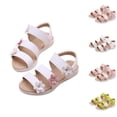 thumbnail image 1 of SGFCWSX Girls Summer Sandals Kids Flower Ankle Strap Hook and Loop Casual Shoes White Size 10.5 Toddler, 1 of 9