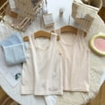 thumbnail image 1 of SGFCWSX Girls Tank Tops 2pc Soft Breathable Stripe Sleeveless Everyday Wear Shirt Khaki Size 8 Years, 1 of 3