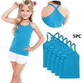 thumbnail image 1 of SGFCWSX Girls Tank Tops 5 Pack Racerback Solid Sleeveless Casual Top Blue Size 8 Years, 1 of 9