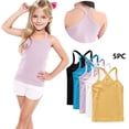 thumbnail image 1 of SGFCWSX Girls Tank Tops 5 Pack Solid Color Racerback Sleeveless Camisole Casual Basic Tops Breathable for Kids Daily Wear Blue Size 10 Years, 1 of 9