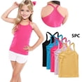 thumbnail image 1 of SGFCWSX Girls Tank Tops 5 Pack Solid Color Racerback Sleeveless Camisole Casual Basic Tops Breathable for Kids Daily Wear Yellow Size 8 Years, 1 of 9