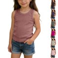 thumbnail image 1 of SGFCWSX Girls Tank Tops Ribbed Knit Sleeveless Summer Casual Everyday Wear Shirt Watermelon Red Size 5-6 Years, 1 of 9
