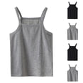 thumbnail image 1 of SGFCWSX Girls Tank Tops Square Neck Cotton Sleeveless Casual Daily Wear Shirt Gray Size 5 Years, 1 of 4