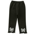 thumbnail image 1 of SGFCWSX Girls Thermal Pants Cute Bowknot Elastic Waist Legging Pants Corduroy Winter Soft Leggings Black Size 18 Months, 1 of 7