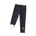 thumbnail image 1 of SGFCWSX Girls Leggings Winter Thickened Legging Pants Soft Cute Bowknot Fleece Lining Thermal Pants Dark Gray Size 6 Years, 1 of 2