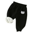 thumbnail image 1 of SGFCWSX Girls Thermal Pants Cute Decoration Elastic Legging Pants Thickened Fleece Lining Winter Soft Leggings Black Size 2 Years, 1 of 6