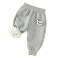 thumbnail image 1 of SGFCWSX Girls Thermal Pants Cute Decoration Elastic Legging Pants Thickened Fleece Lining Winter Soft Leggings Gray Size 12 Months, 1 of 9