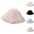 thumbnail image 1 of SGFCWSX Girls Tutu Skirt Elastic Waist Summer Casual Kids Tulle Bow Fluffy Layered Mini Skirts Daily Party Wear Pink Size 9-10 Years, 1 of 8