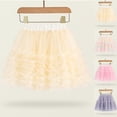 thumbnail image 1 of SGFCWSX Girls Tutu Skirt Elastic Waist Tulle Ruffle Tiered Kids Mini Skirts Daily Party Dance Wear Beige Size 5-6 Years, 1 of 10