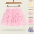 thumbnail image 1 of SGFCWSX Girls Tutu Skirt Elastic Waist Tulle Ruffle Tiered Kids Mini Skirts Daily Party Dance Wear Pink Size 5-6 Years, 1 of 9