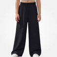 thumbnail image 1 of SGFCWSX Girls Wide Leg Pants Loose Casual Relaxed Fit Elastic Waist Fall Lounge Trousers Black Size 5T, 1 of 6