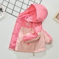 thumbnail image 1 of SGFCWSX Girls Windbreaker Jacket with Hood Kids Waterproof Coat Color Block Lightweight Jackets Pink Size 3 Years, 1 of 9