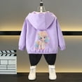 thumbnail image 1 of SGFCWSX Girls Windbreaker Jacket with Hood Kids Waterproof Coat Lightweight Casual Jackets Purple Size 7 Years, 1 of 7