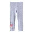 thumbnail image 1 of SGFCWSX Girls Winter Leggings Fleece Lined Pants Kids High Waisted Print Warm Legging Pants Gray Size 5 Years, 1 of 4