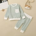 thumbnail image 1 of SGFCWSX Girls Casual Outfits Baby 2 Piece Set Striped Shirt and Jogger Pants Sets Green Size 18 Months, 1 of 9