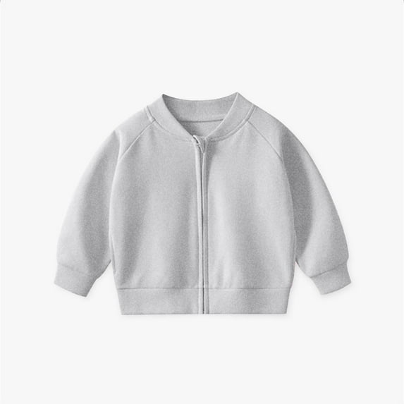 SGFCWSX Girls Zip Jacket Lightweight Kids Coat Casual Solid Color Jackets Gray Size 3 Years